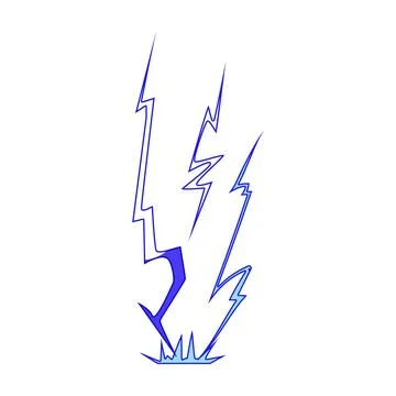 Lightning bolts striking down with electricity power Illustrazione stock