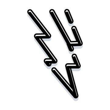 Lightning bolts symbol vector illustration with shadow Illustrazione stock