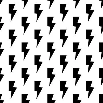 Lightning bolts, thunderbolts seamless pattern vector illustration. Stock Illustration