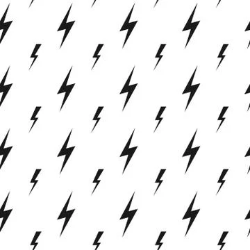 Lightning bolts, thunderbolts vector seamless pattern Stock Illustration