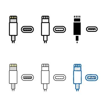 Lightning cable color multistyle icon vector Illustrazione stock