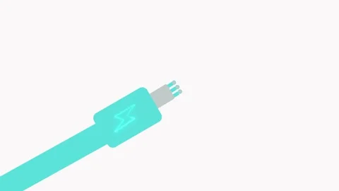 Lightning cable connector with turquoise casing. Close up of lightning cabl.. Stockbeeldmateriaal 337568049