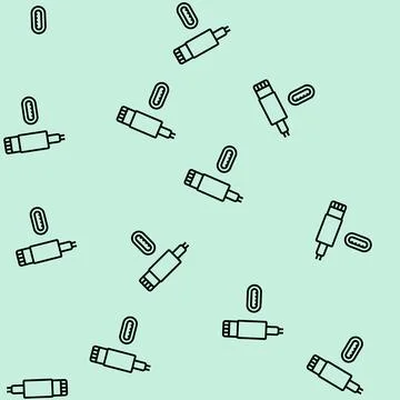 Lightning cable line seamless pattern Ilustración de archivo