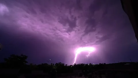 Lightning captured in slow motion Stock Footage 345611233