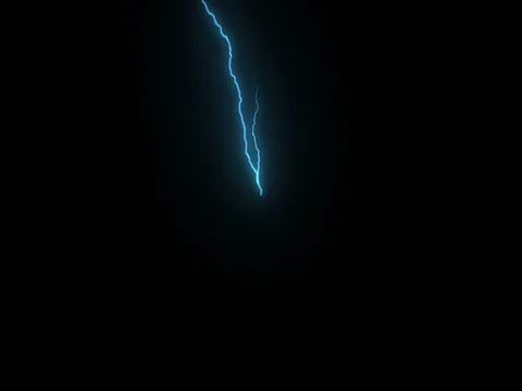 Lightning center Outside Long Forking blue Stock Footage 76666596