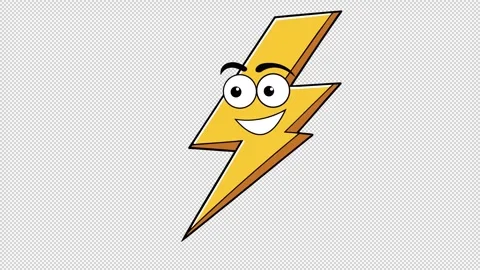 Lightning character. Animated funny lightning character Stock Footage 329669529