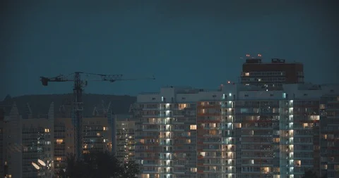 LIGHTNING  IN THE CITY Stock Footage 111856665