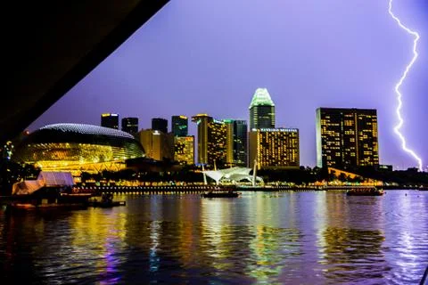 Lightning in city Stock Photos