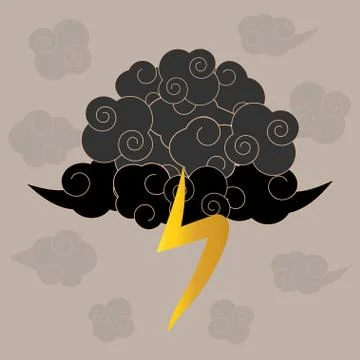 Lightning cloud chinese Illustrazione stock