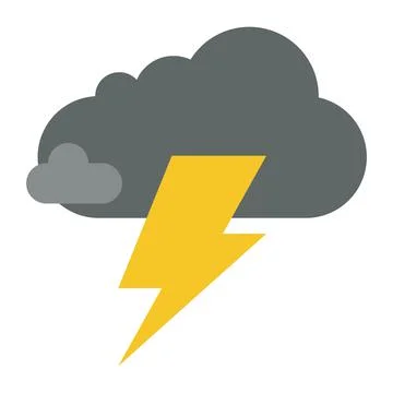 Lightning cloud flat clipart vector illustration Illustrazione stock