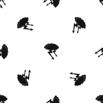 Lightning cloud pattern seamless black Stock Illustration
