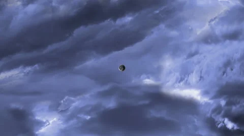 Lightning Clouds And Moon Project Stock Footage 38215231