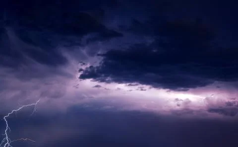 Lightning in the Clouds Stock Photos