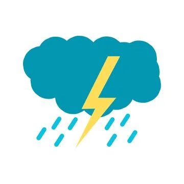 Lightning cloudy weather icon design Stock Illustration