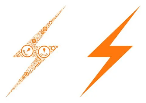Lightning Collage of Service Tools 스톡 일러스트