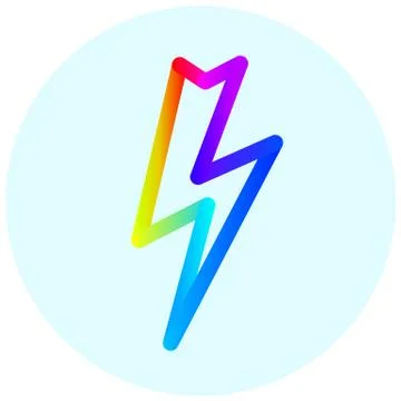 Lightning colorful icon in circle. Vector illustration. Stock Illustration