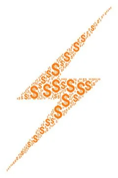 Lightning Composition of Dollar Illustrazione stock