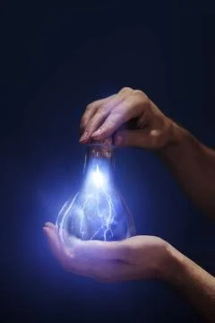 Lightning Conceptual image of a lightning captured in a bottle. Copyright:... Stock Photos