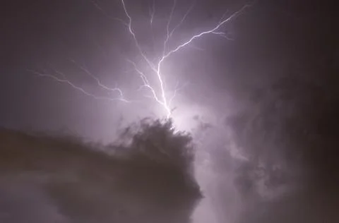Lightning Crawler Cloud-to-Air Stock Photos