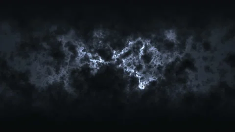 Lightning Creates Abstract Movement in Dark Storm Clouds at Night Stock Footage 208781334