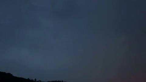 Lightning in a dark sky Stock Footage 156896450