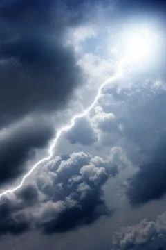 Lightning in dark sky Stock Illustration