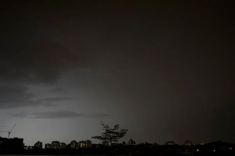 Lightning on a dark sky Stock Photos