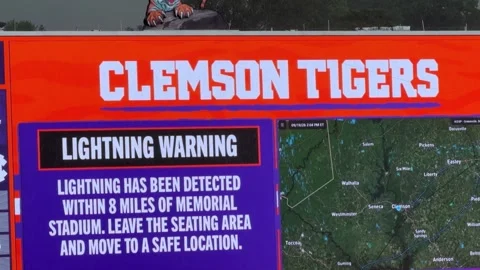 Lightning delay at death valley in clemson sc Stock Footage 346641196