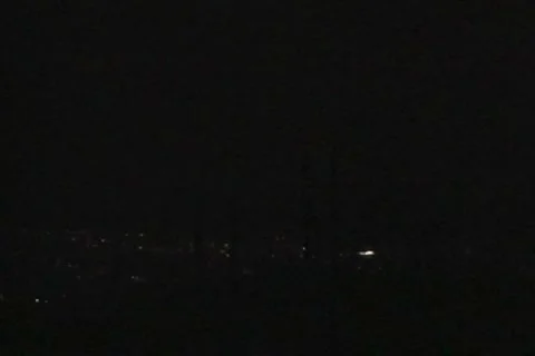 Lightning Desert silhouette Stock Footage 8357758