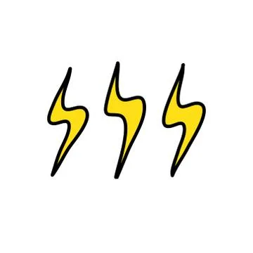 Lightning doodle icon, vector illustration Stock Illustration