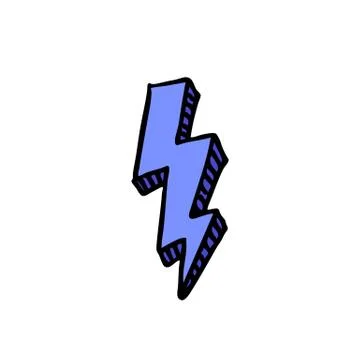Lightning doodle icon, vector illustration Stock Illustration