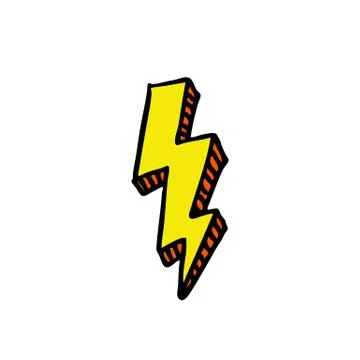 Lightning doodle icon, vector illustration Stock Illustration