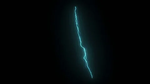 Lightning Double Forking Blue Stock Footage 76667742