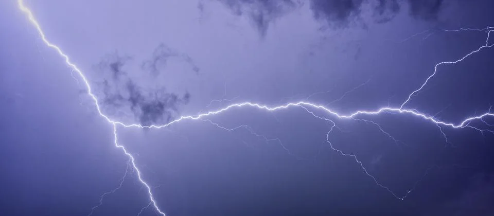 Lightning with dramatic clouds Stock Photos