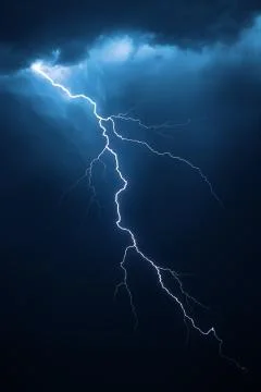 Lightning with dramatic cloudscape Stock Photos