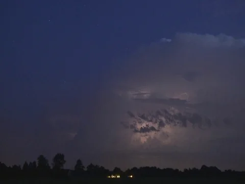 Lightning during thunderstorm Stock Footage 77782243