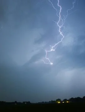 Lightning during thunderstorm Stock Photos