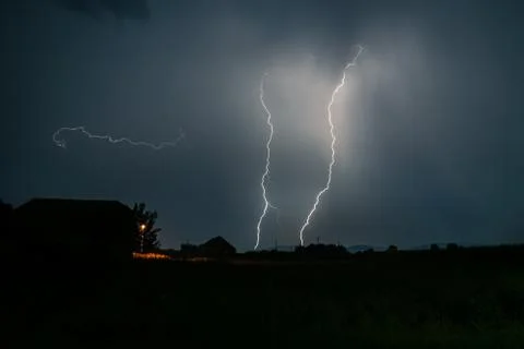 Lightning in eastern Europe Stock Photos