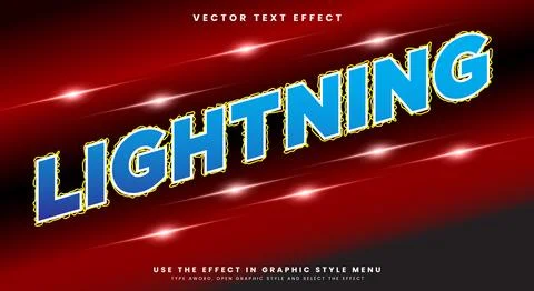 Lightning editable text effect Template Illustrazione stock