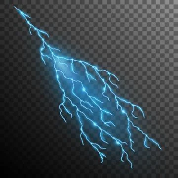 Lightning effect isolated on transparent background. EPS 10 vector Stock Illustration