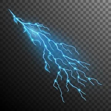 Lightning effect isolated on transparent background. EPS 10 vector Stock Illustration