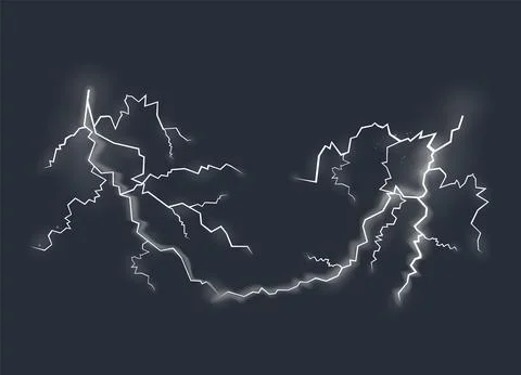 Lightning effect, natural strength symbol. Zipper, thunderstorm rays and 스톡 일러스트