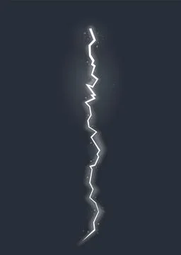 Lightning effect, natural strength symbol. Zipper, thunderstorm rays and Stock Illustration