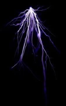 Lightning electric arcs glow bright. High voltage energy flows. Plasma sparks Stock-Illustration