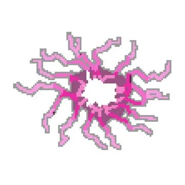 Lightning electric orb pixel art vector illustration Stock Illustration