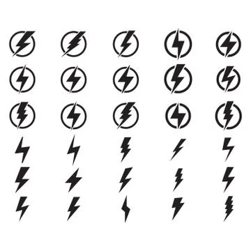 Lightning, electric power vector logo design element. Stock Illustration