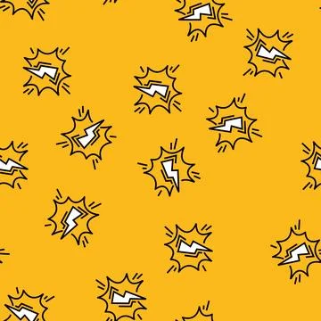 Lightning electricity vector seamless pattern 스톡 일러스트