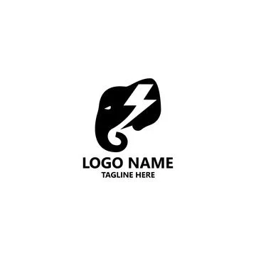 Lightning elephant logo design vector Illustrazione stock