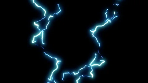 Lightning eletric thunder looping long clip Stock Footage 128660839