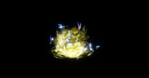 Lightning energy aura effect on black background Stock Footage 317531937